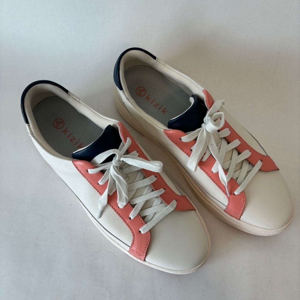 Kizik Womens Vegas White PInk Low Top Lace Up Casual Sneakers Shoes Size 12.5 - Picture 2 of 10
